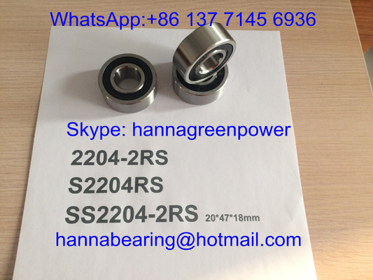 SS2204-2RS / S2204RS / 2204- TVH Cuscinetto a sfera autoallineante in acciaio inossidabile con sigillo di gomma, 20*47*18 mm